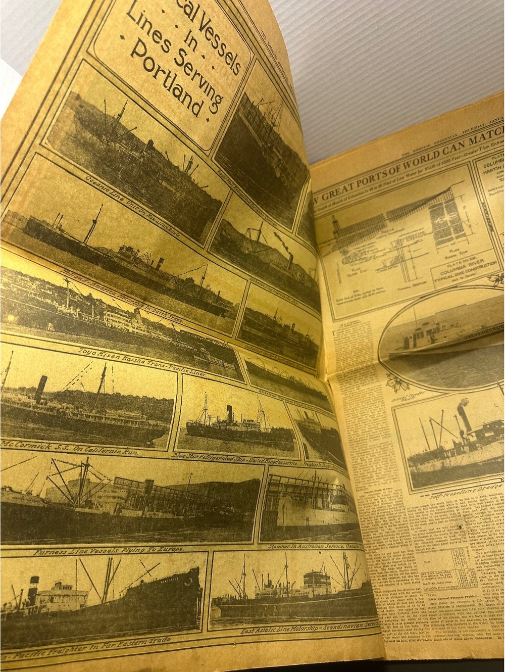 1925 Morning Oregonian Portland Skyline Harbor Ships New Year’s Edition - Picture 5 of 9